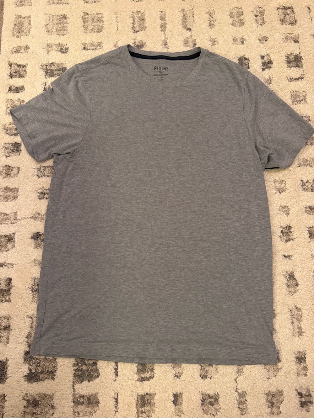RHONE Men's Heather Gray Crew Neck Performance Tee